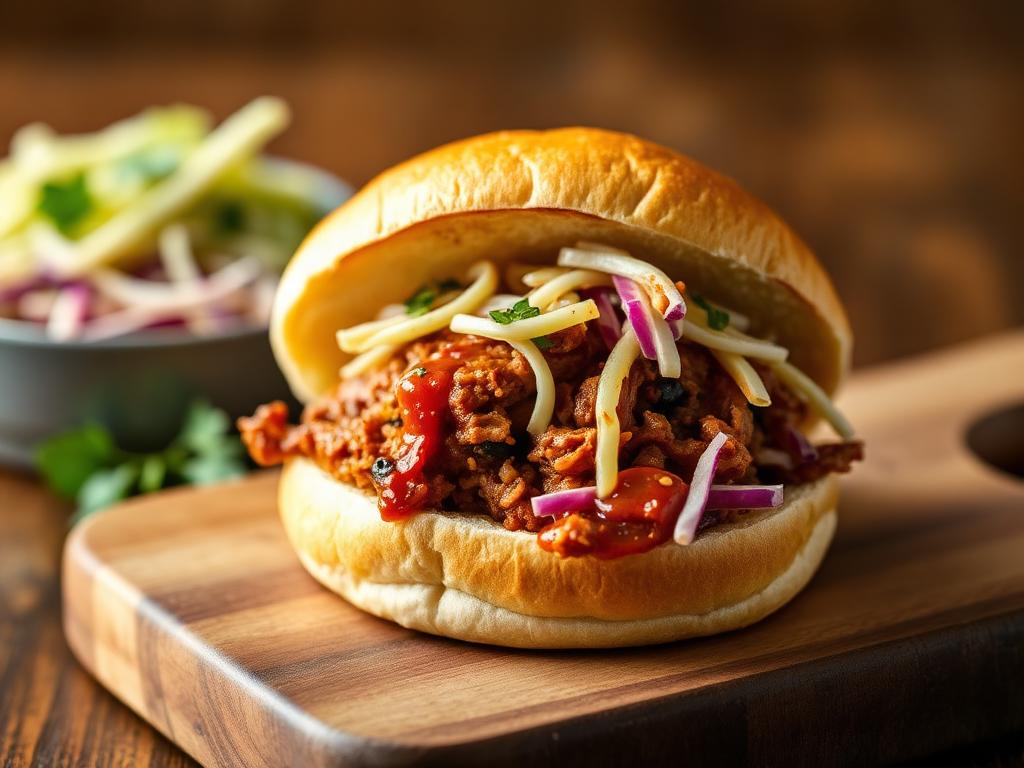 BBQ jackfruit sandwich