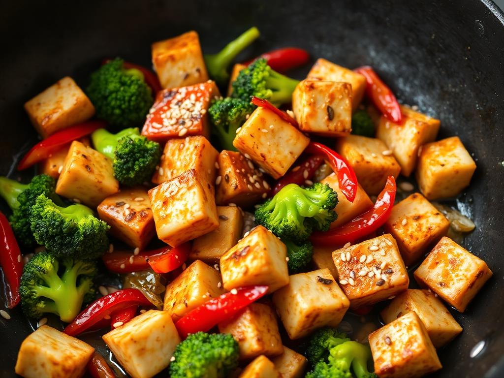 Ginger-garlic tofu stir-fry